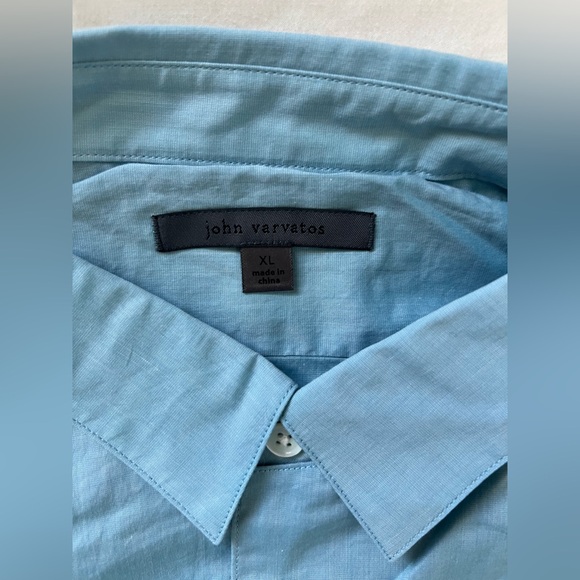 NWT John Varvatos Men’s Blue Button Down Size XL - Picture 3 of 5